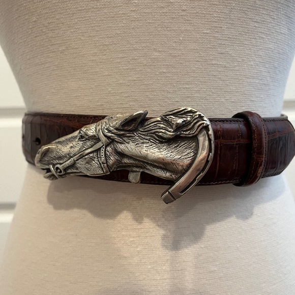 Brighton Brown Leather Horse Belt, size S main image 8